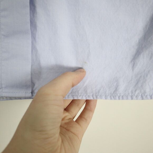 Victoria Beckham Size 4 Short Sleeve Button Down Shirt Light Blue Twill Pocket - Picture 7 of 12